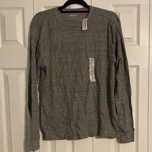 Old Navy Men's Heathered Gray Long Sleeve Tee
